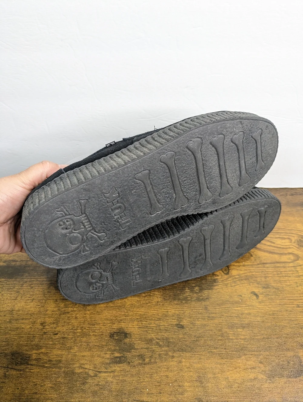 T.U.K Penny Loafer Creepers Mens 9 Womens 11 Suede Slip On Platform Goth Punk - Picture 8 of 11